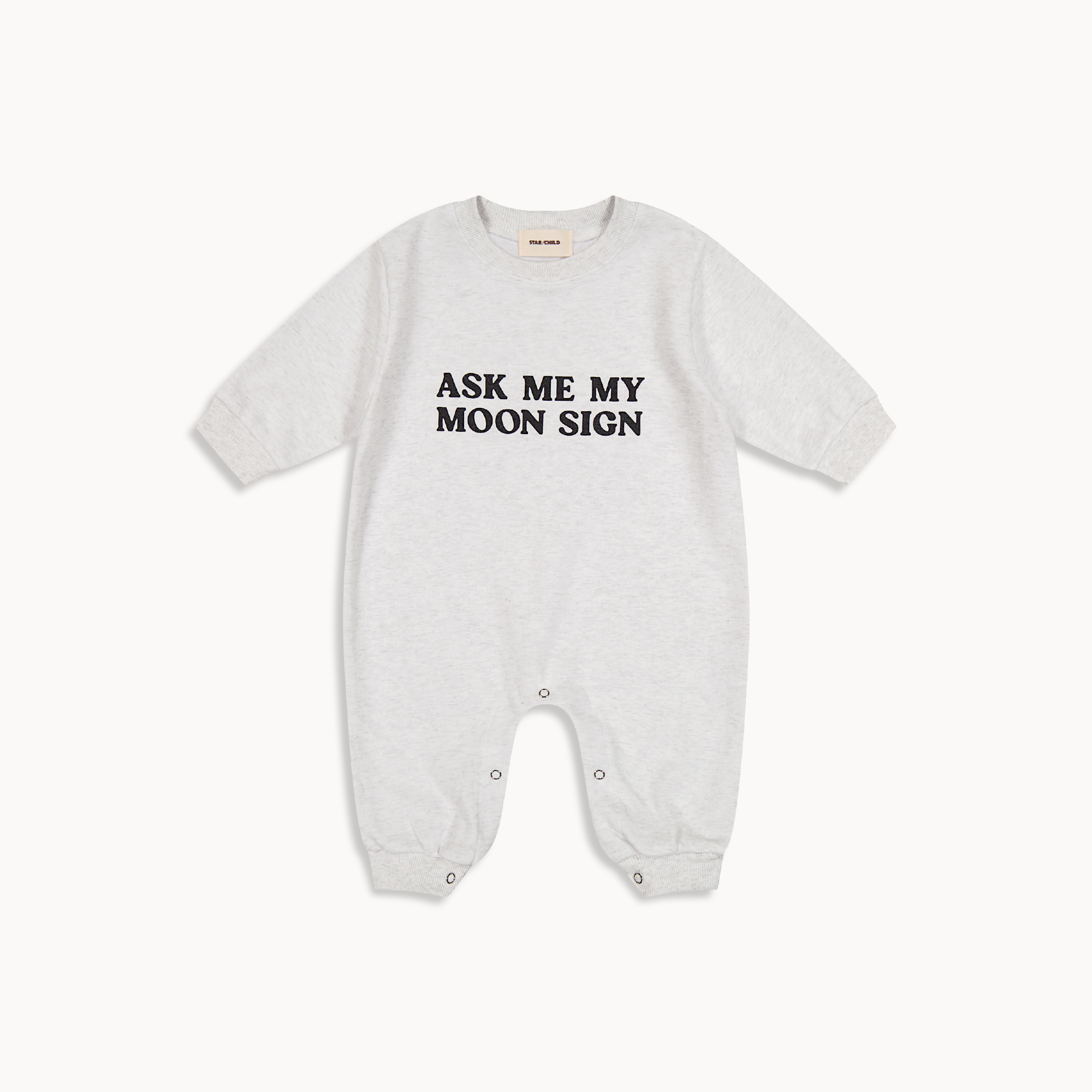 Soft cozy newborn astrology gift for babies, 6 months and one year old. Ask me my moon sign funny zodiac soft cotton onesie.