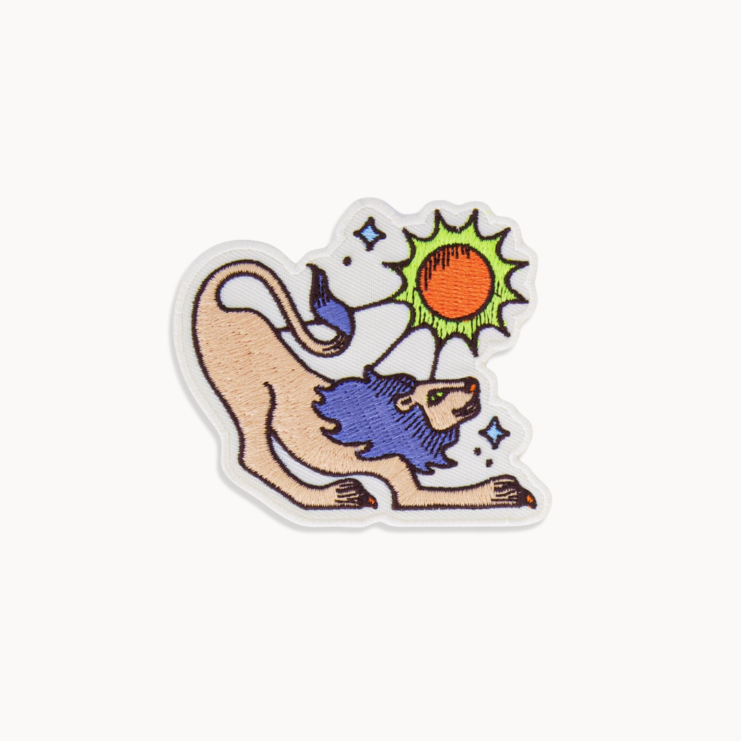 Iron-on embroidered zodiac patch, celestial astrology gift for bags, jackets, or DIY clothing projects, kids, adults, leo