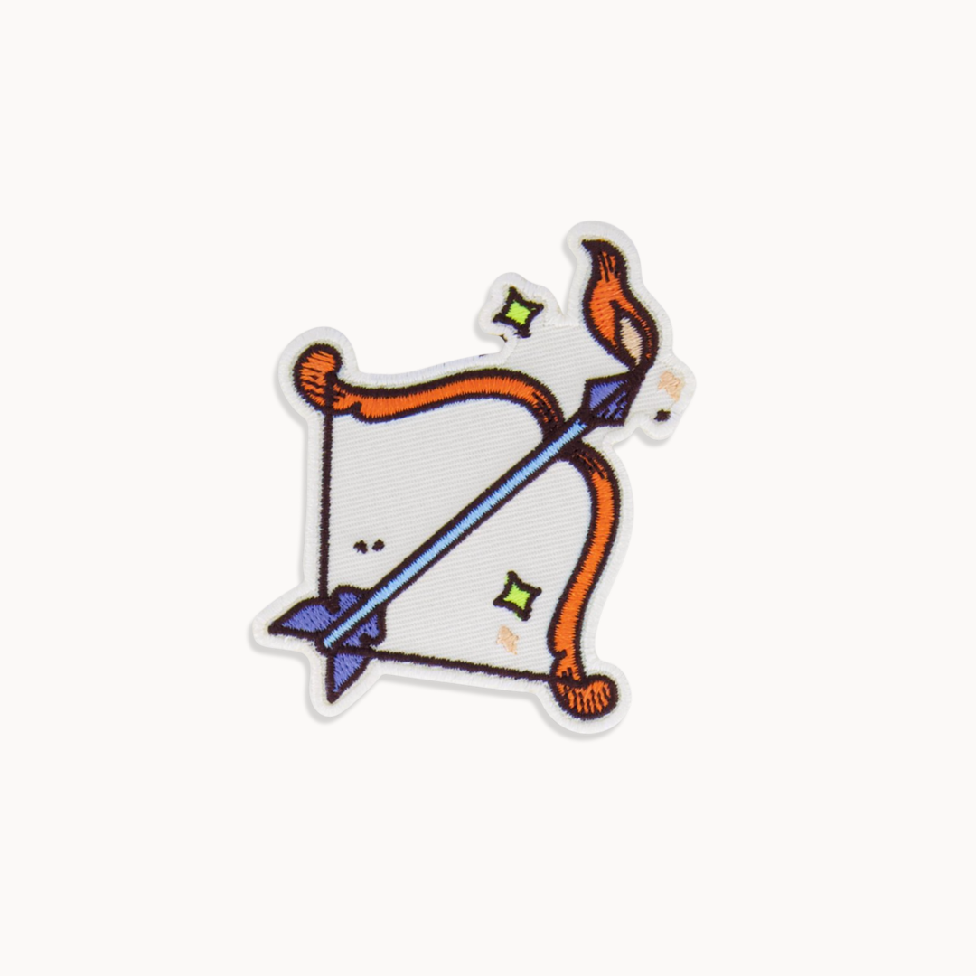 Iron-on embroidered zodiac patch, celestial astrology gift for bags, jackets, or DIY clothing projects, kids, adults, sagittarius