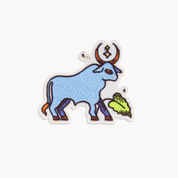 Iron-on embroidered zodiac patch, celestial astrology gift for bags, jackets, or DIY clothing projects, kids, adults, taurus