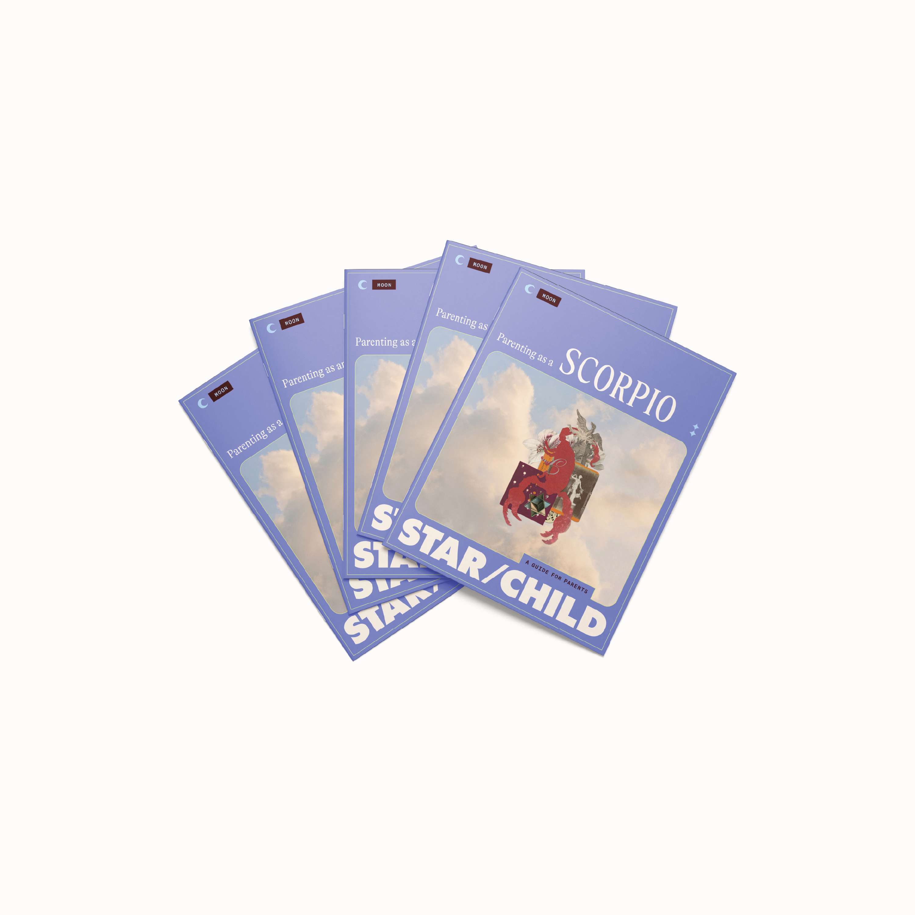 Parents Digital Moon Guide PDF stack of covers featuring a beautiful design and soft tones