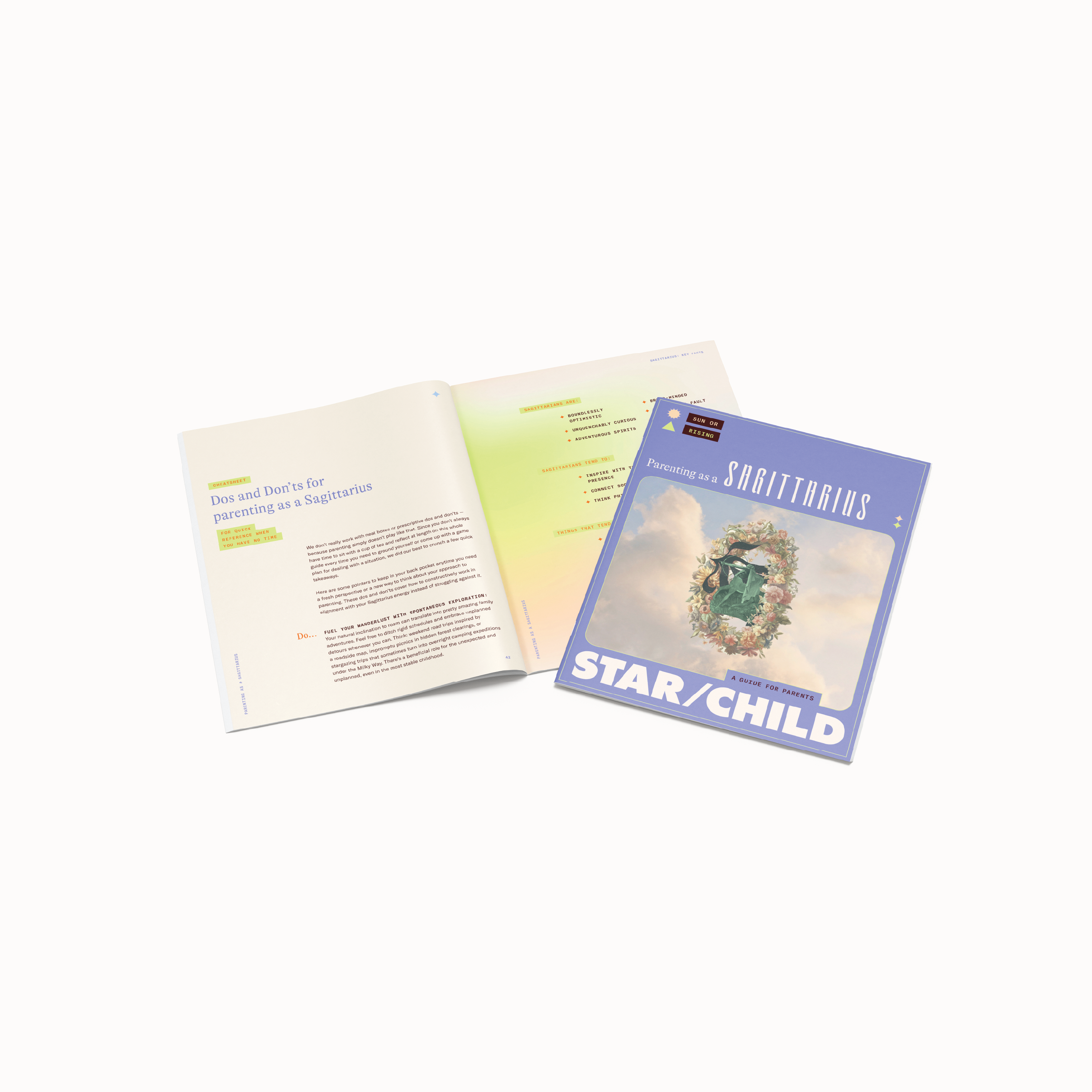 Parents Digital Sun Rising Guide PDF open spread with cover featuring a beautiful design and soft tones