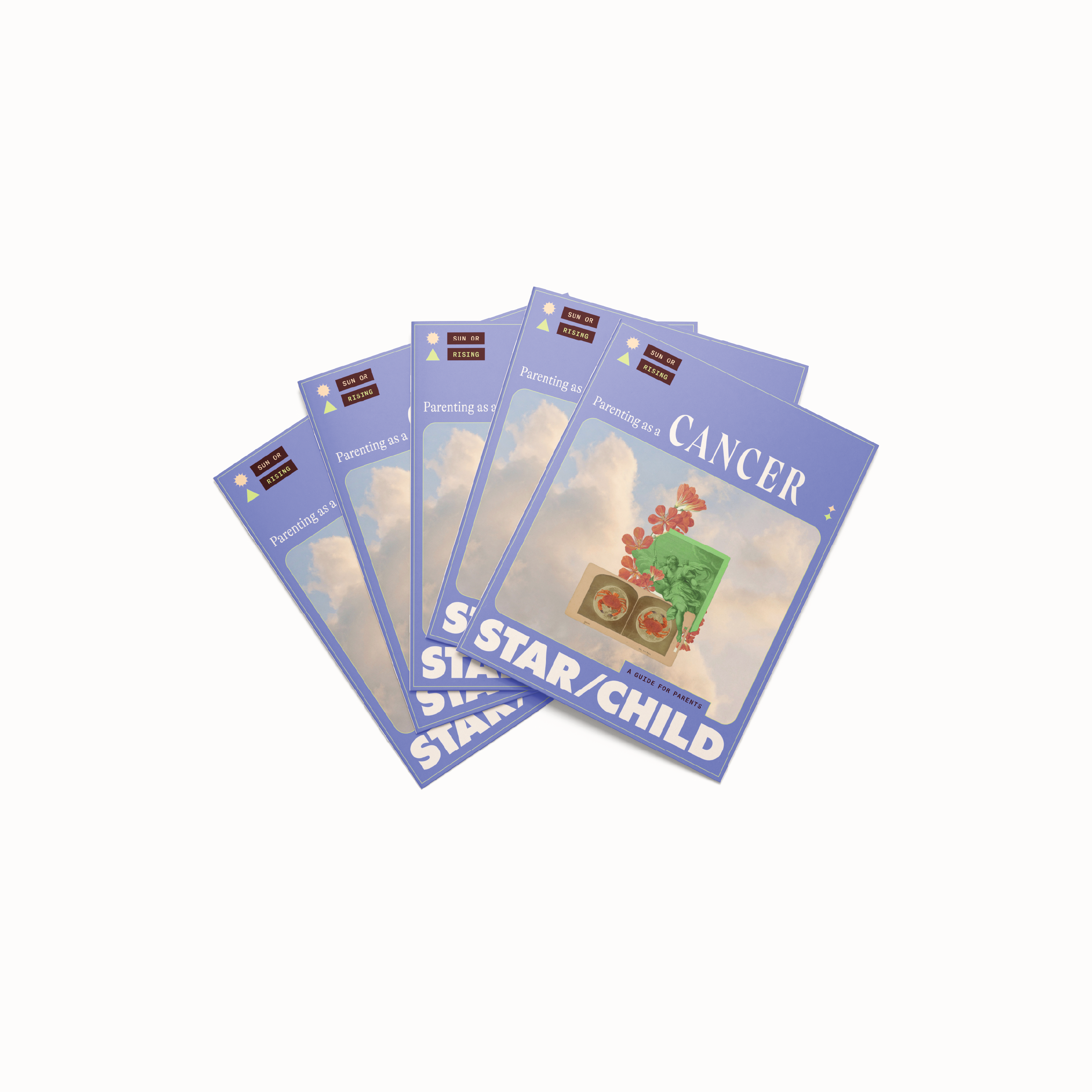 Parents Digital Sun Rising Guide PDF stack of covers featuring a beautiful design and soft tones