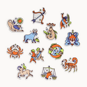 Iron-on embroidered zodiac patch, celestial astrology gift for bags, jackets, or DIY clothing projects, kids, adults